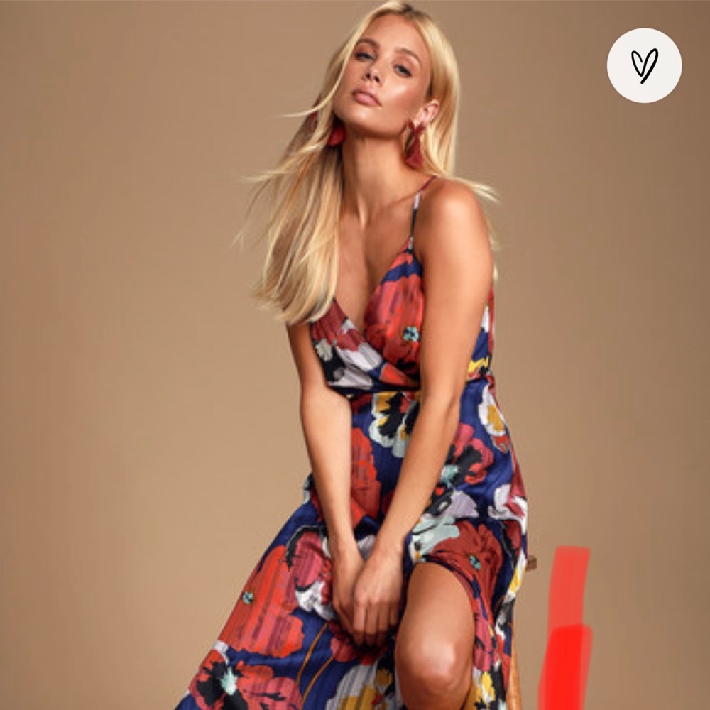 Lulus About Love Floral Print Midi Dress